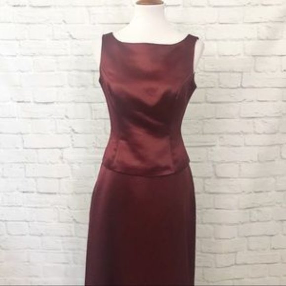Pinky & Me Maroon Two Piece Gown Size 6 - Picture 4 of 5